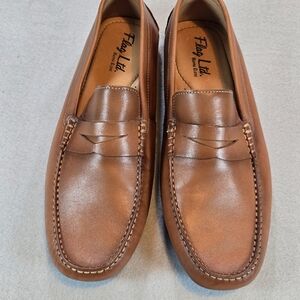 Men’s Brown Leather Penny Loafers – Flag Ltd. – Classic Slip-On Dress Shoes